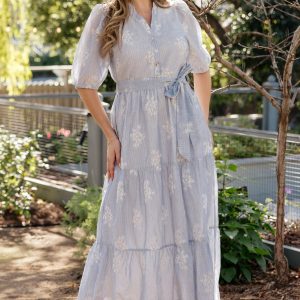 Marguerite Embroidered Dress | Light Blue