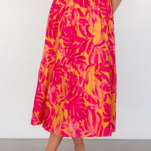 Luana Tiered Skirt | Orange + Fuchsia