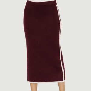 Ava Knit Midi Skirt | Wine