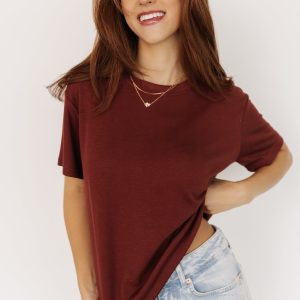 Elliot Relaxed Tee | Dark Rust