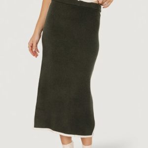Ava Knit Midi Skirt | Dark Green