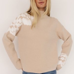 Oda Floral Sweater | Natural + Off White