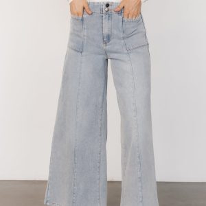 Emmi Mid Rise Wide Leg Jeans | Light Wash