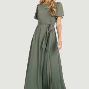 Naomi Short Sleeve Maxi Dress | Dark Sage