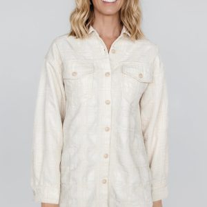 Joanna Plaid Shacket | Cream + Natural