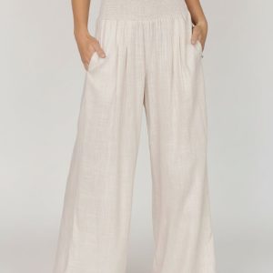 Parvati Smocked Waist Pants | Natural