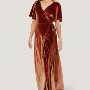 Meghan Velvet Wrap Maxi Dress | Spice