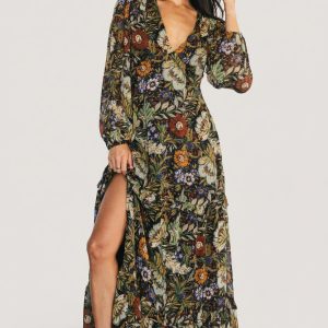 Bowman Deep V Maxi Dress | Multi Floral