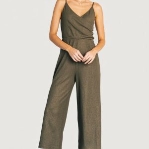 Valencia Jumpsuit | Olive Shimmer