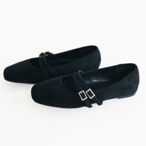 Azira Square Toe Flats | Black