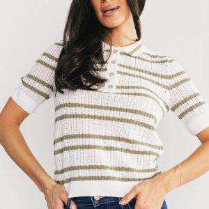 Bah??a Knit Stripe Top | Sage + Off White
