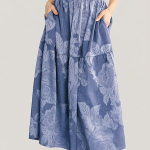 Alejandra Midi Skirt | Blue Floral