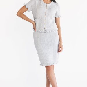Kellie Tweed Two Piece Set | Light Blue