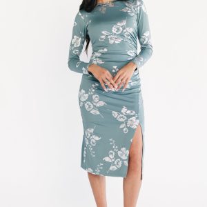 Valeria Midi Dress | Vintage Teal + Silver