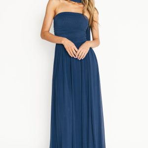 Elias Strapless Maxi Dress | Deep Blue