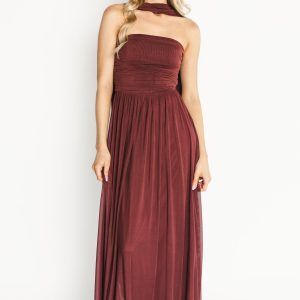 Elias Strapless Maxi Dress | Mahogany
