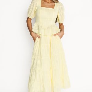 Candace Top + Skirt Set | Light Yellow