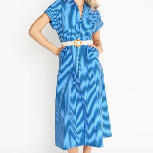 Pyper Midi Dress | Blue Stripe