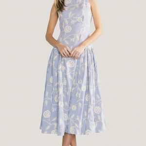 Shea Embroidered Dress | Blue