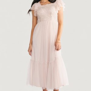 Elowyn Lace Top Midi Dress | Natural