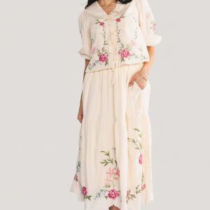 Josephine Top + Skirt Set | Cream Floral