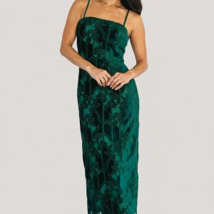 Nadia Lace Midi Dress | Emerald