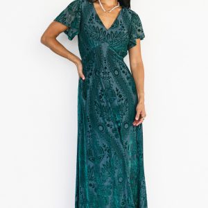 Kimberly Velvet Maxi Dress | Emerald