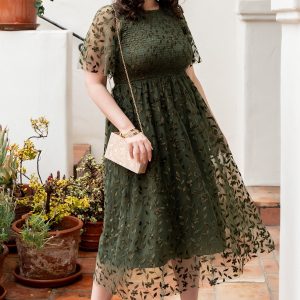 Kendra Embroidered Dress | Olive