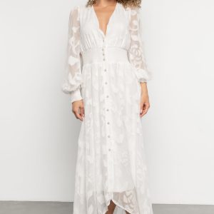 Daniella High Low Maxi Dress | White