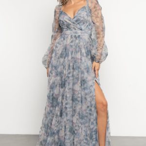 Katara Tulle Maxi Dress | Light Blue Floral