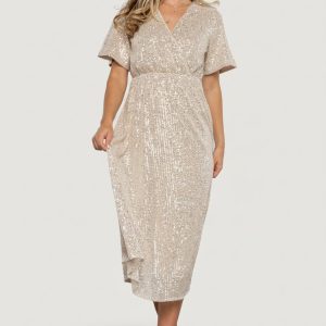 Mayfair Sequin Midi Dress | Champagne