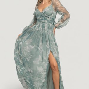 Nara Tulle Maxi Dress | Dusty Green Floral