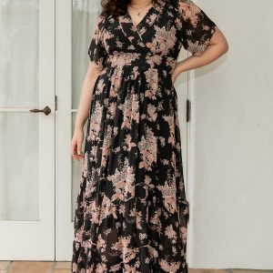 Katherine Maxi Dress | Black + Blush Floral