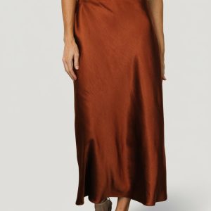 Celeste Satin Midi Skirt | Spice