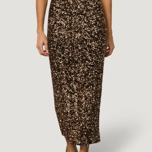 Charmed Sequin Midi Skirt | Bronze
