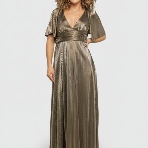 Venetian Pleated Gown | Gold