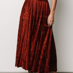 Palini Velvet Skirt | Rust