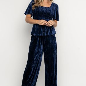 Elin Velvet Set | Navy