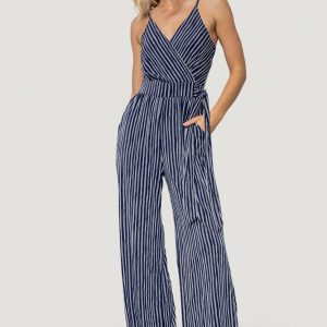 Zuri Tank Jumpsuit | Navy Stripe