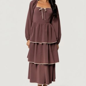 Barcelona Tiered Dress | Vintage Plum