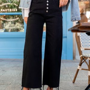 Georgie High Rise Wide Leg Jeans | Black