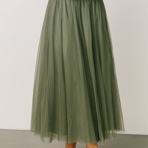 Mila Tulle Skirt | Dark Sage