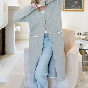 Senna Longline Cardigan | Light Gray