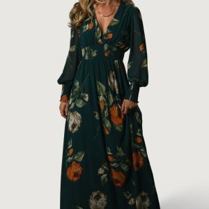 Olivia Maxi Dress | Deep Topaz Floral