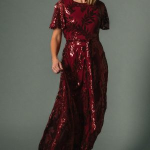 Muse Sequin Maxi Dress | Wine