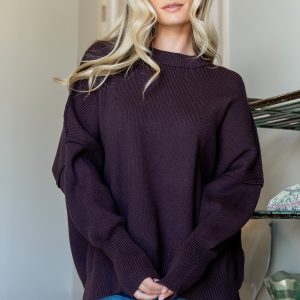 Jeremiah Knit Sweater | Dark Plum