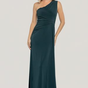 Adrianna One Shoulder Gown | Deep Topaz
