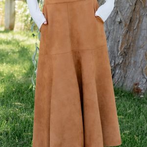 Tona Faux Suede Skirt | Camel
