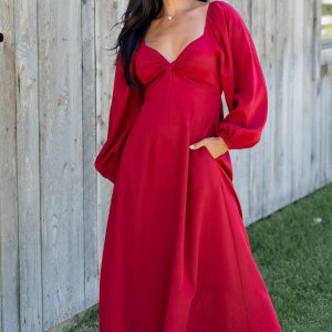 Rosalie Back Tie Dress | Scarlet