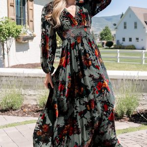 Mikla Maxi Dress | Wintergreen Multi